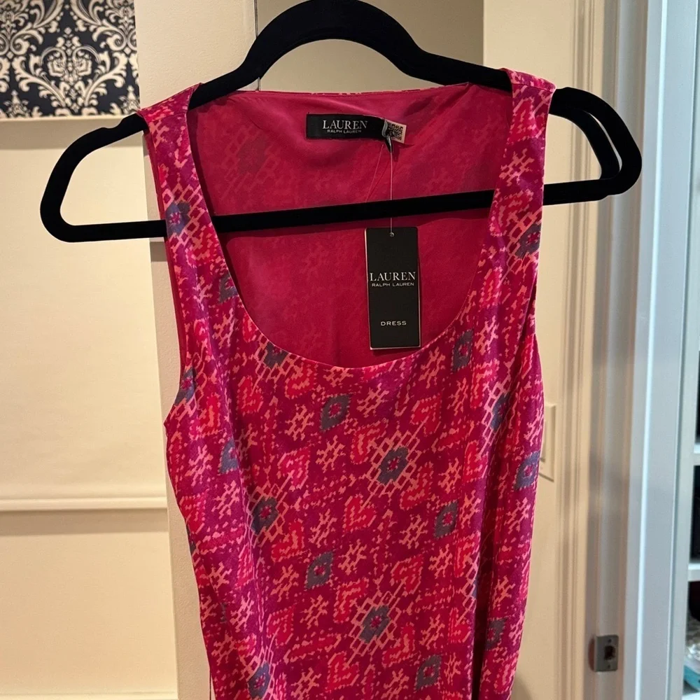 Ralph Lauren Fuchsia Printed Midi Dress - Picture 5 of 8